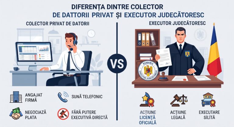 Colector de datorii sau executor judecătoresc: cine poate pune sechestru și cine doar negociază